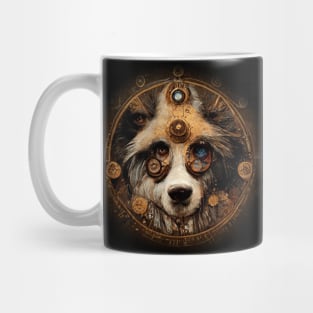 Australian Sheperd Surreal Steampunk Artwork, Dog Lover Mug